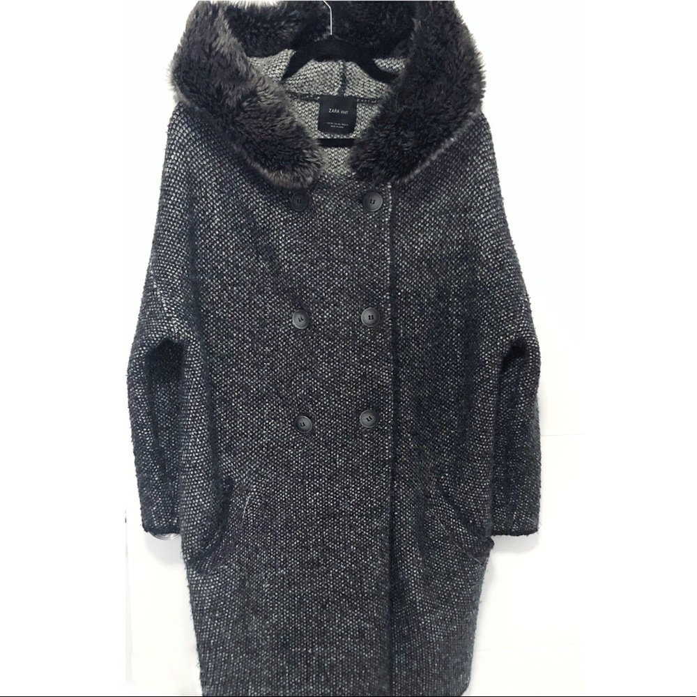 Hooded double breasted sweater - cardigan
